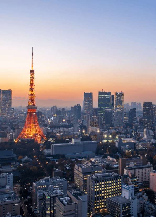 東京タワーが見える東京の夜景