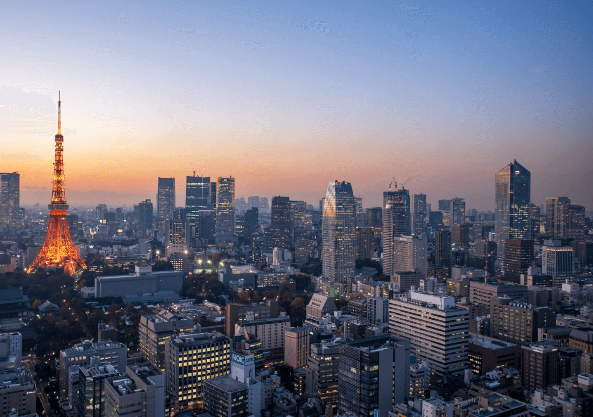 東京タワーが見える東京の夜景